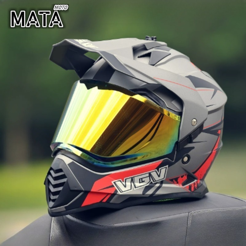Full Face Motorcycle Helmet With Bluetooth - VGV Motocross ECE DOT Sertifikalı Motosiklet